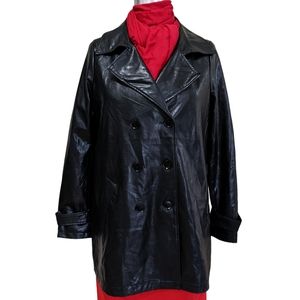 Nasty Gal Faux Leather Long Line Jacket Size Small